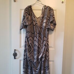 Check It Out Plus Geometric Maxi Dress
